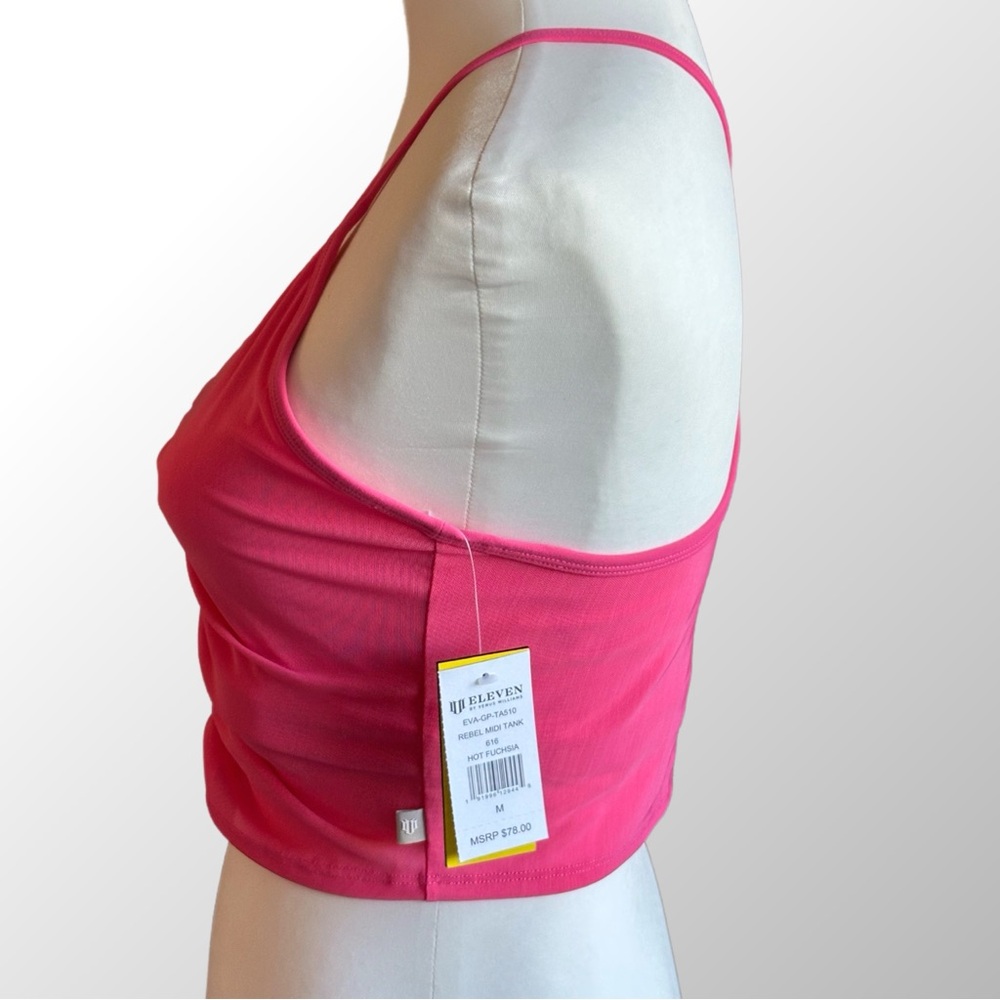 Eleven By Venus Williams Sports Bra NWT Size Medium Hot Fushia Rebel Midi Tank - Picture 2 of 10